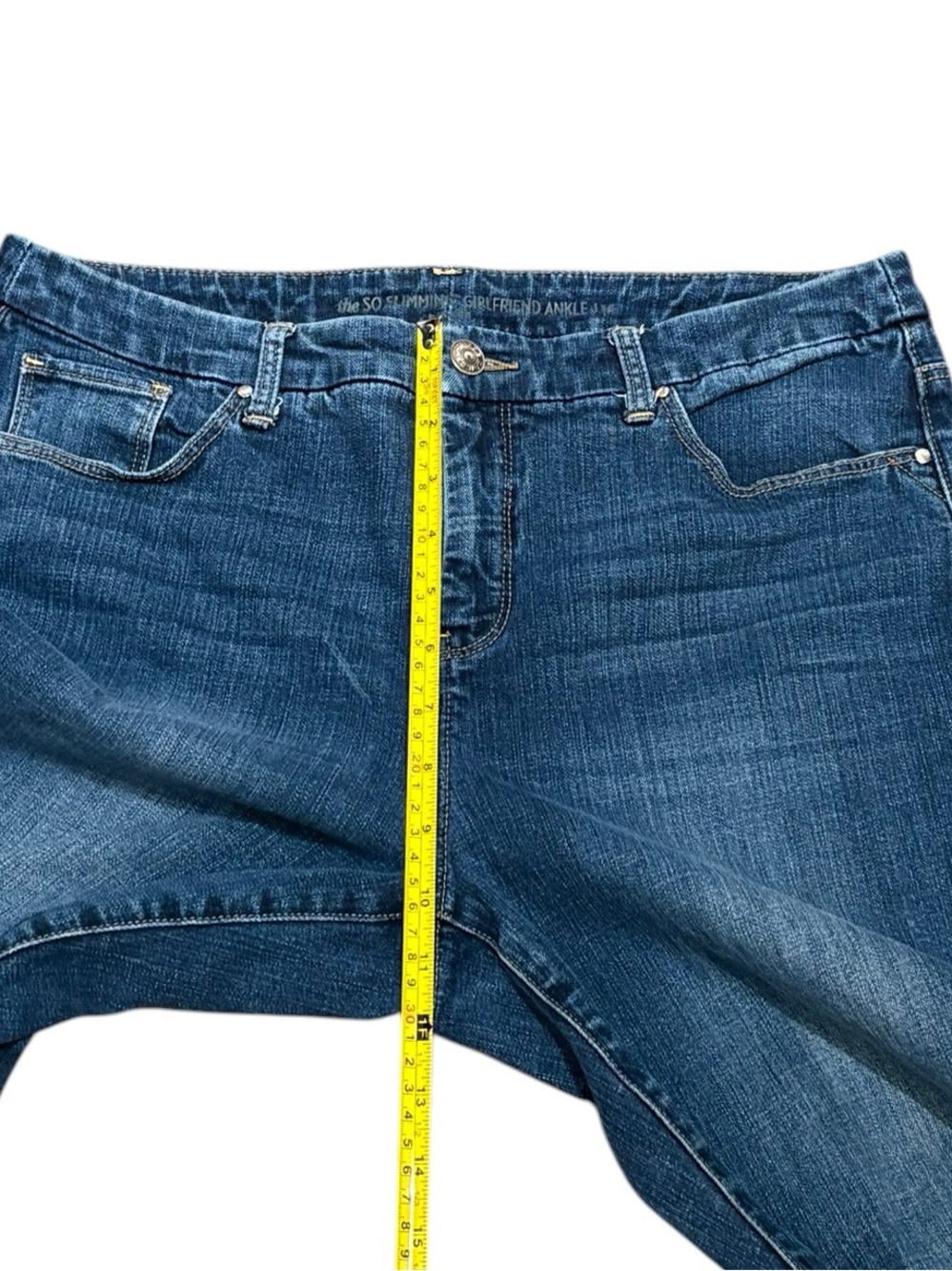 Chico’s Women's Girlfriend Ankle Jeans - Medium Blue Wash, Chico’s 1.5, US 10 - Picture 7 of 8